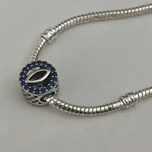 S925 Stamped Sterling Silver Evil Eye Charm - Picture 3 of 7